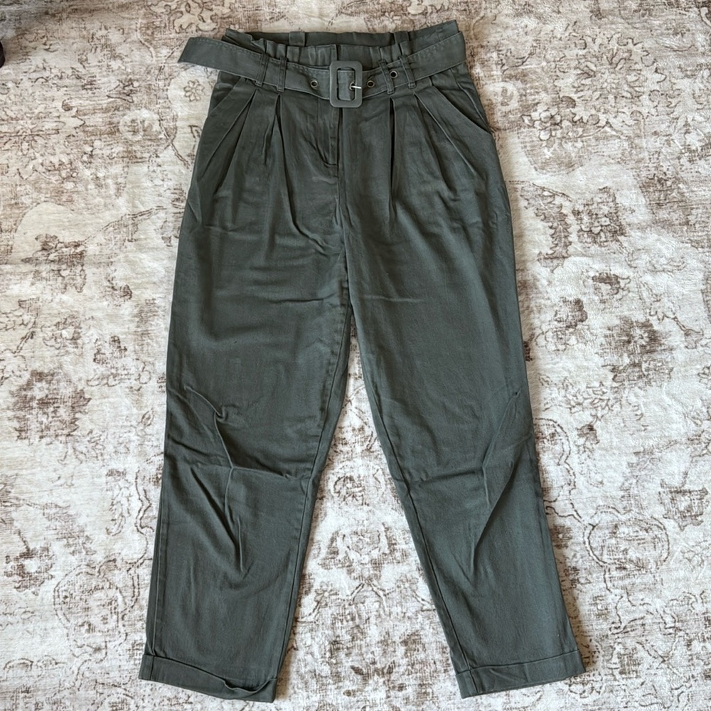 Paper bag Waist Cuffed Pants